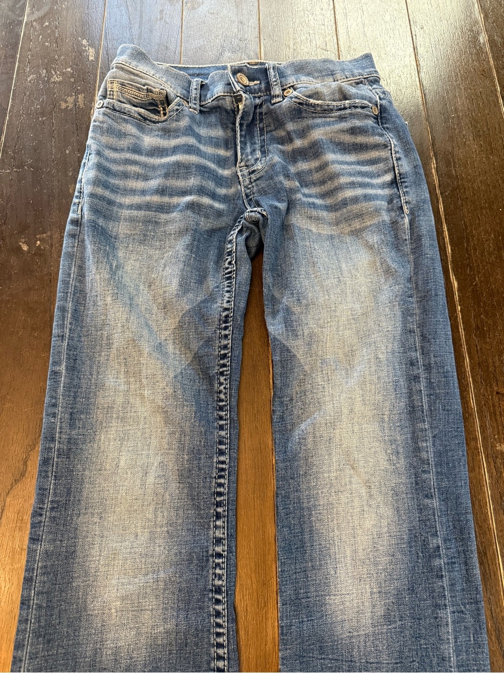 BKE Aiden Low Rise Bootleg Jeans Womens 28 Y2K Whiskered Western Stretch - Picture 14 of 16